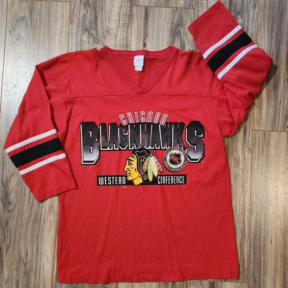 Vintage Other - Vintage 80s NHL Chicago Blackhawks Jersey Tee Large